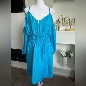 Boston Proper Vibrant Blue Long Sleeve Dress
